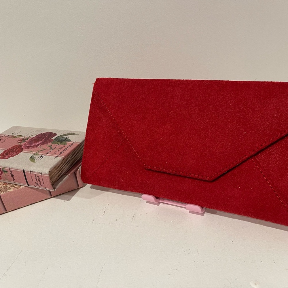 Jones New York Red Suede Travel Clutch